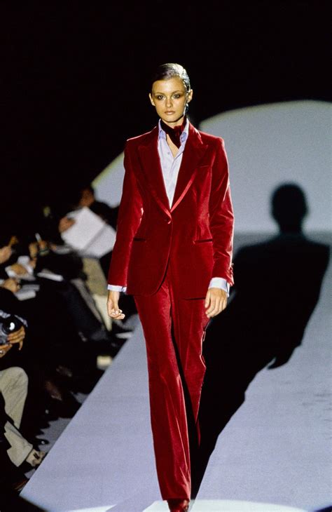 Gucci red velvet suit